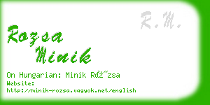 rozsa minik business card